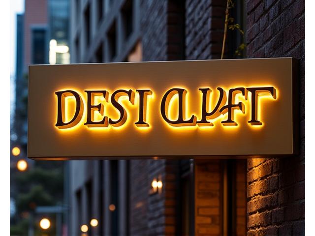 고급스러운 금속 카페 간판